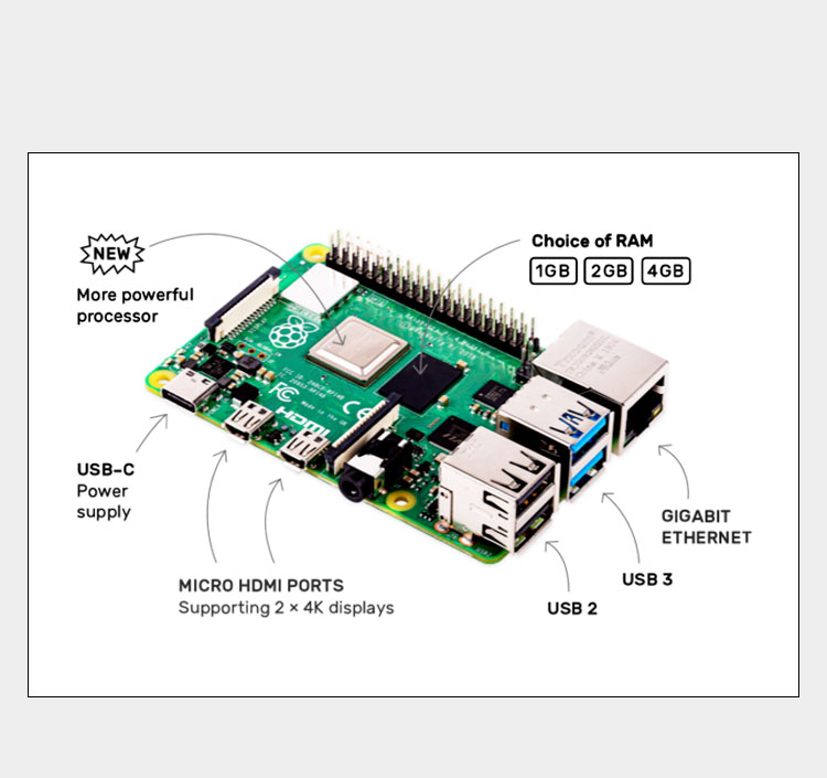 Raspberry Pi 4 Modèle B (4B),  - Raspberry Pi 4 8Gb Ram Kit avis et prix